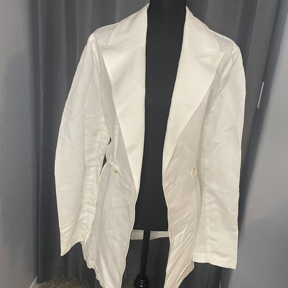 145.  Peruvian Connection White Hastings Jacket, Size 16, NWT